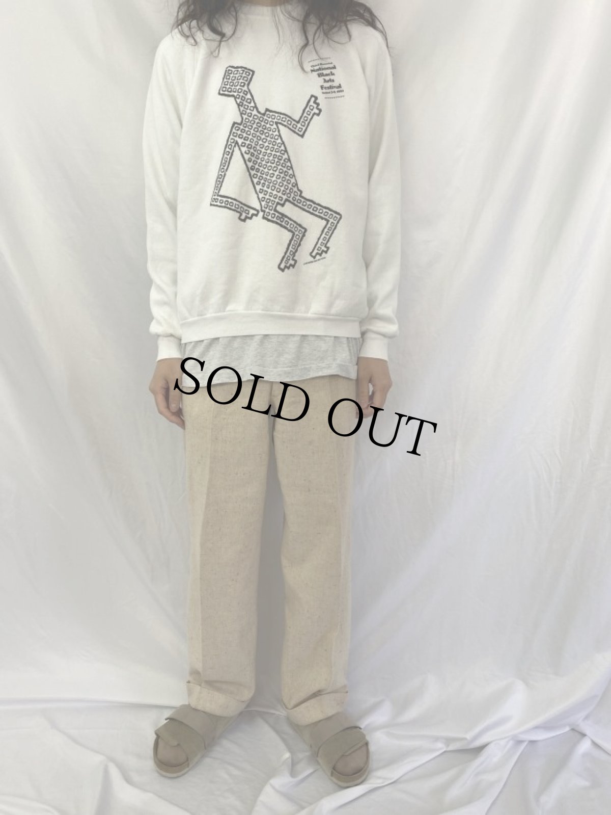 画像3: 90's USA製 National Black Arts Festival プリントスウェット XL (3)