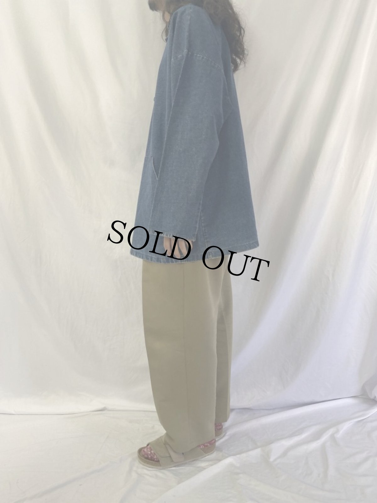 画像3: 〜90's Lee Valley Smocks IRELAND製 デニムプルオーバースモック XL (3)