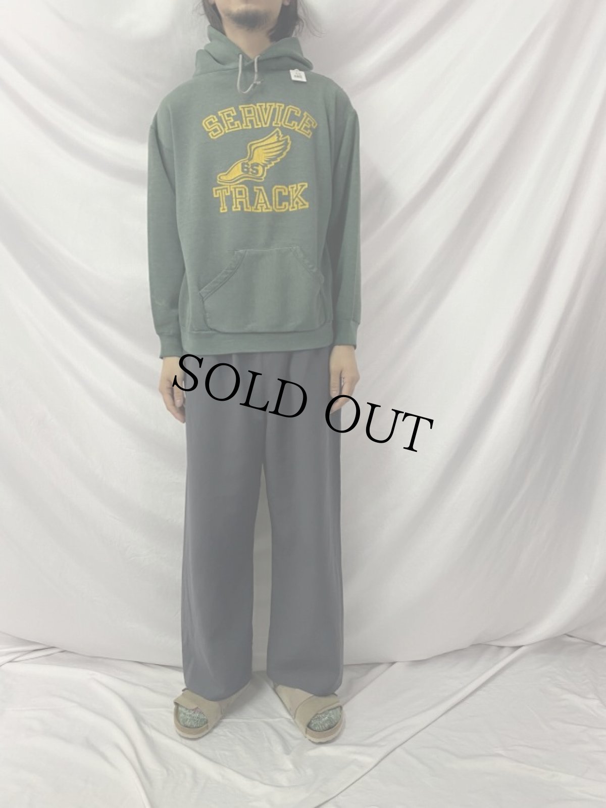 画像2: 60〜70's "SERVICE TRACK" ウイングフット スウェットフーディー (2)