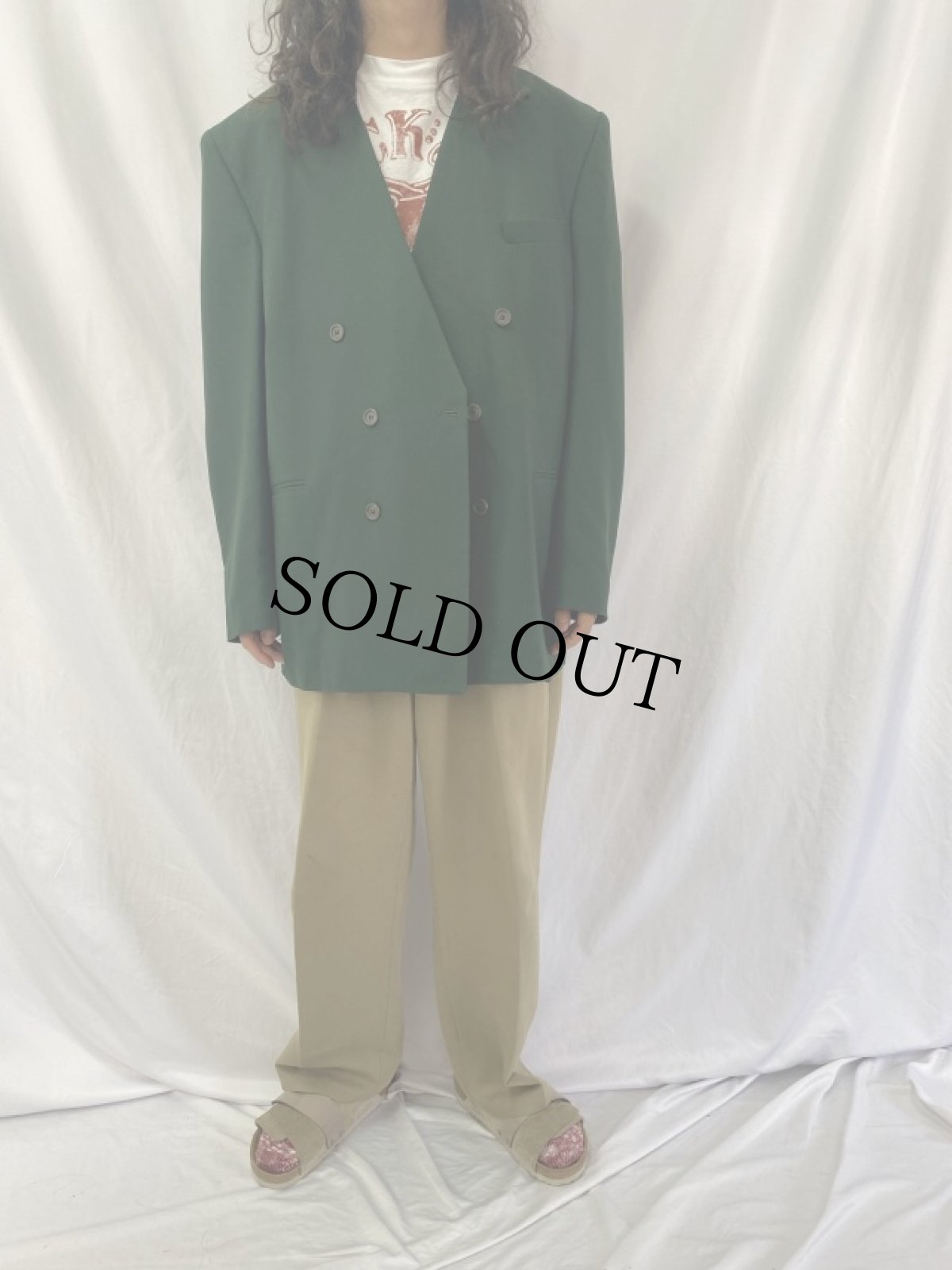 画像2: USA製 ダブルブレステッド ノーカラージャケット (2)