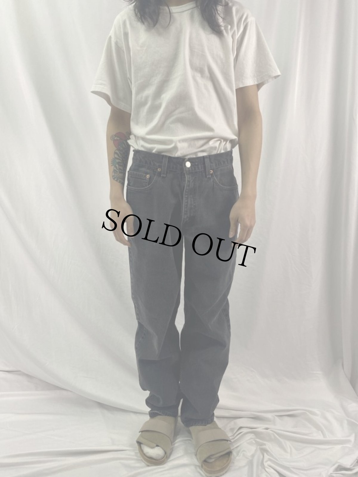 画像2: 90's Levi's 550 USA製 ブラックデニムパンツ W32 (2)