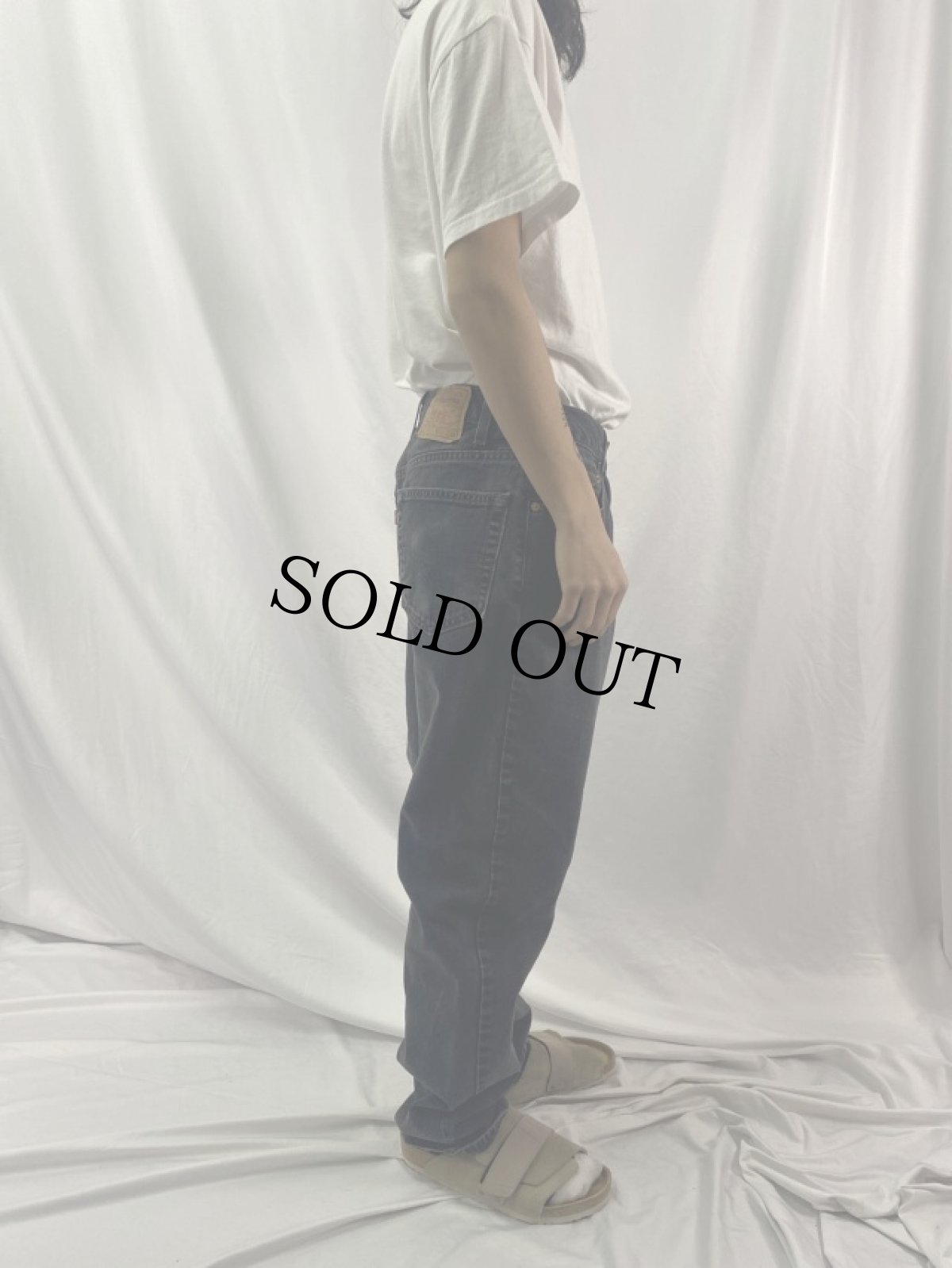 画像3: 90's Levi's 550 USA製 ブラックデニムパンツ W32 (3)