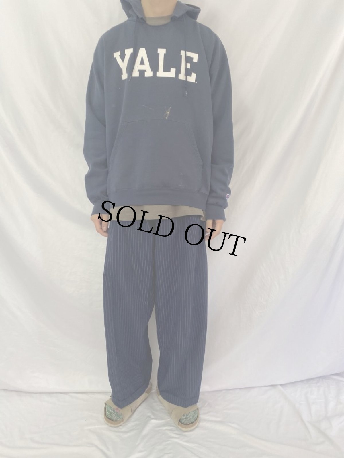 画像2: Champion "YALE" スウェットフーディー XL (2)