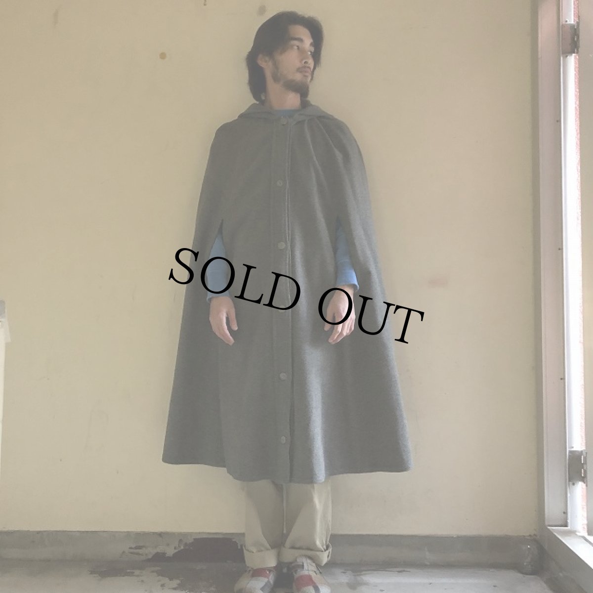 画像10: ウールロングポンチョ (10)