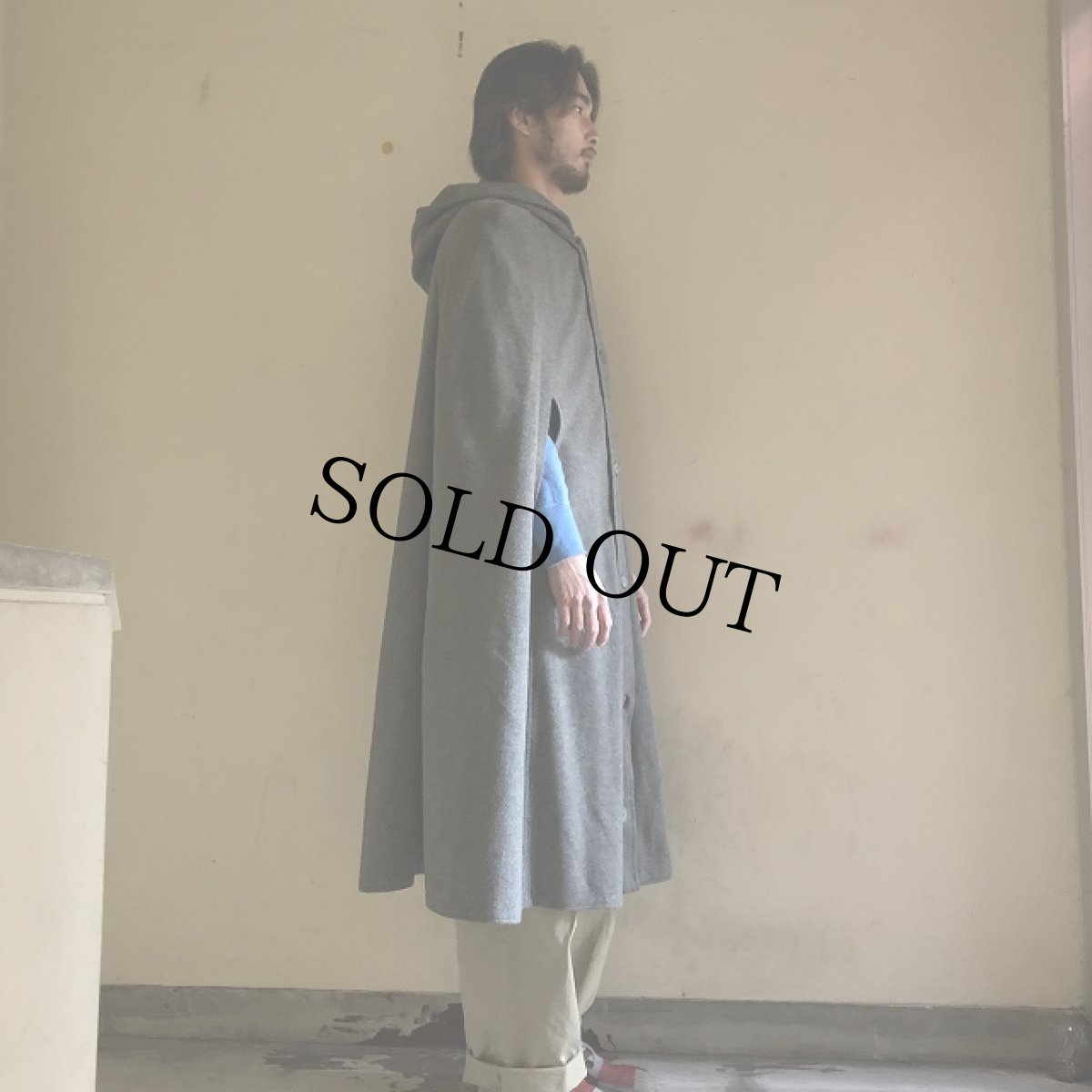 画像11: ウールロングポンチョ (11)