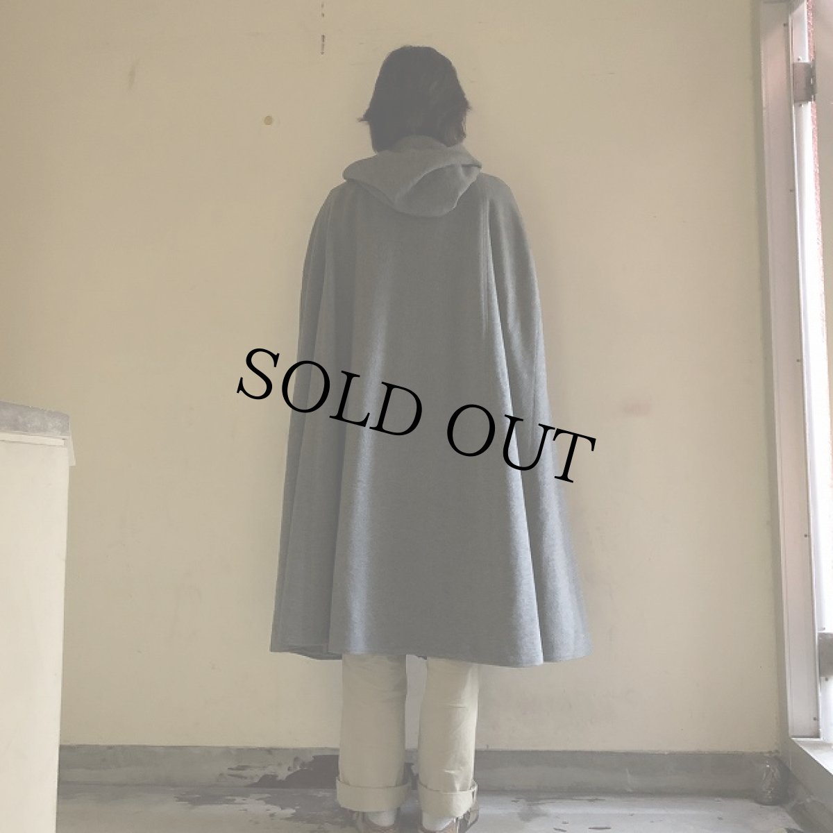 画像12: ウールロングポンチョ (12)