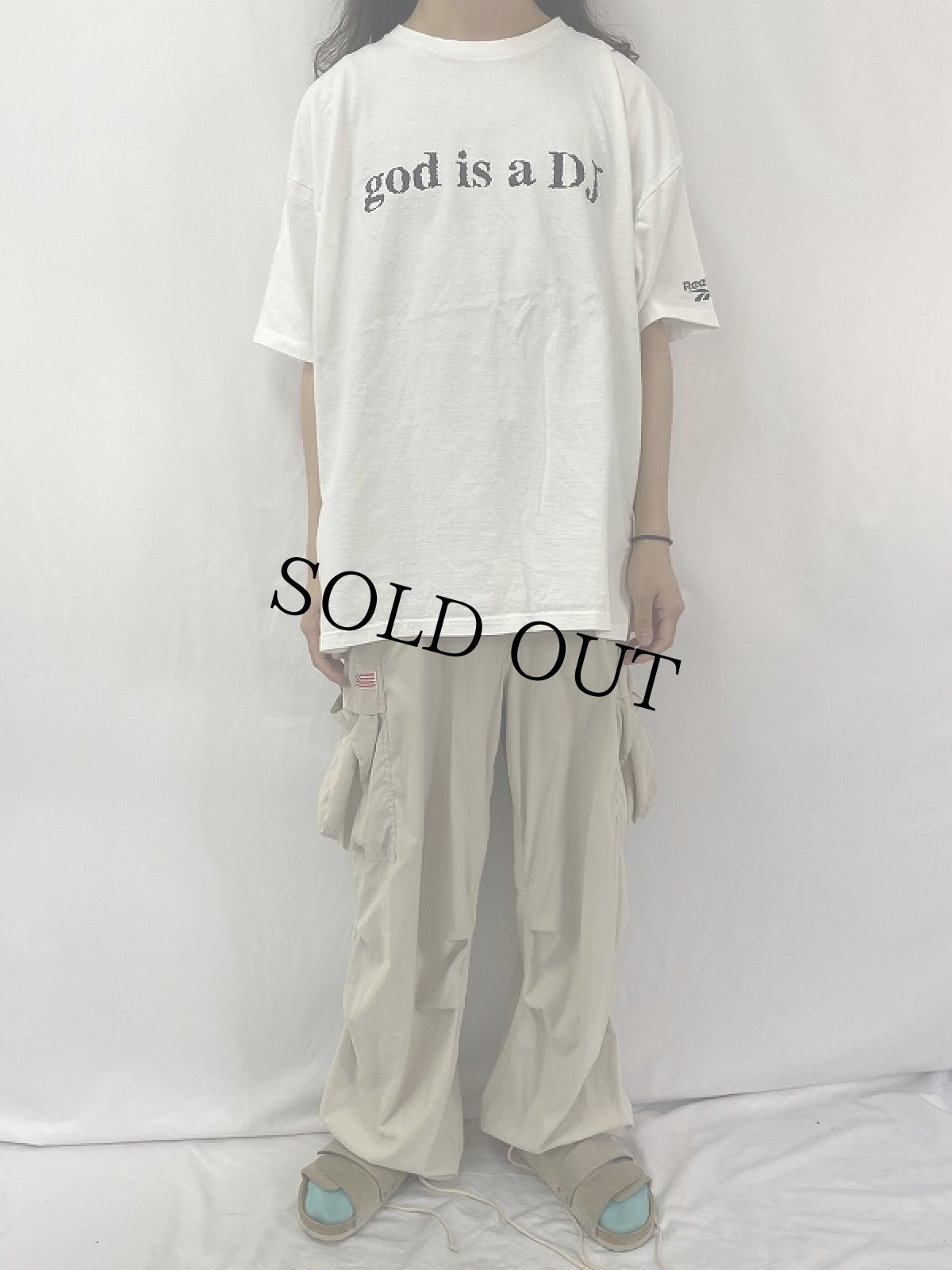 画像2: 90's FAITHLESS USA製 "god is a DJ" エレクトロ・バンドTシャツ XXL (2)