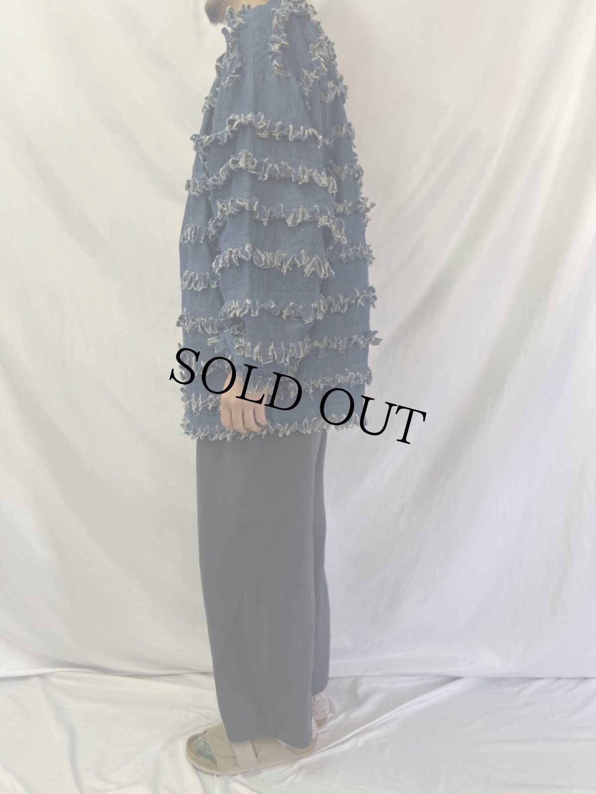 画像3: 80〜90's paula sweet フリンジデニムジャケット L (3)