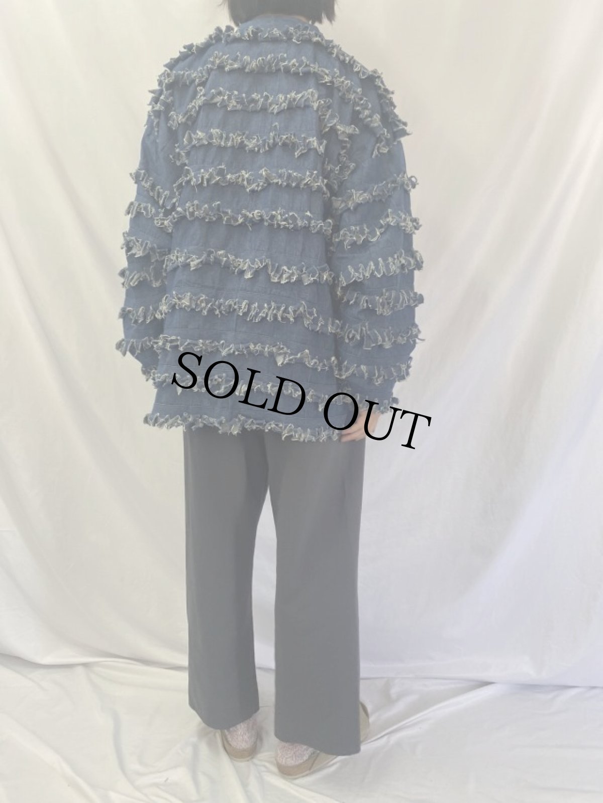 画像4: 80〜90's paula sweet フリンジデニムジャケット L (4)