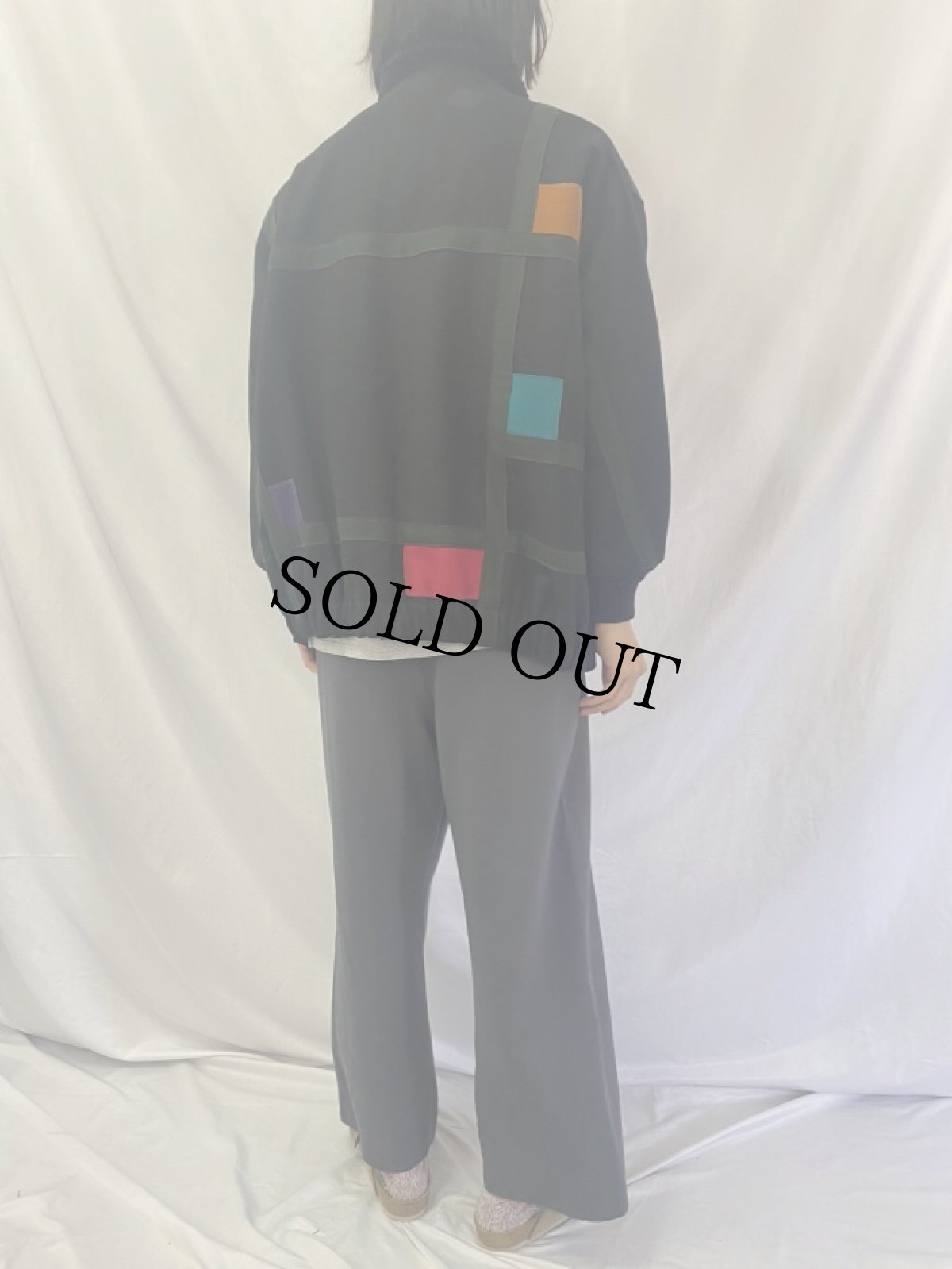 画像4: 80〜90's INTERNATIONAL SCENE モンドリアンパターン ウールコート (4)