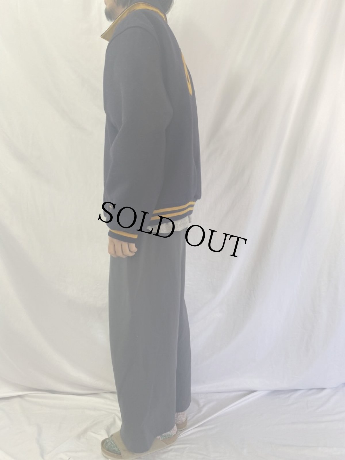 画像4: 90's POLO SPORT Ralph Lauren Pパッチ ナイロン×ウール リバーシブルジャケット XXL (4)