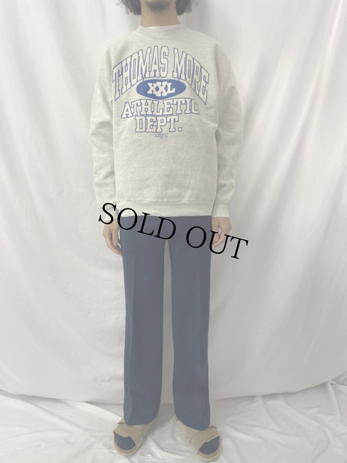 画像2: 90's USA製 "THOMAS MORE ATHLETIC DEPT" スウェット L (2)