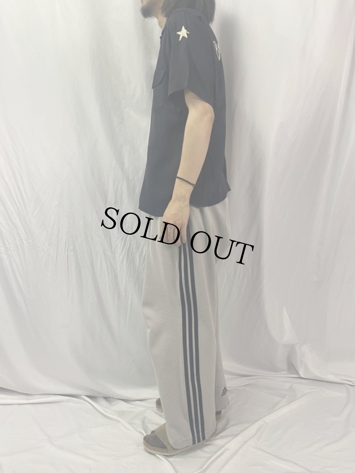 画像3: 60's Service Bowling Shirt チェーン刺繍 レーヨンボーリングシャツ 15-15 1/2 (3)