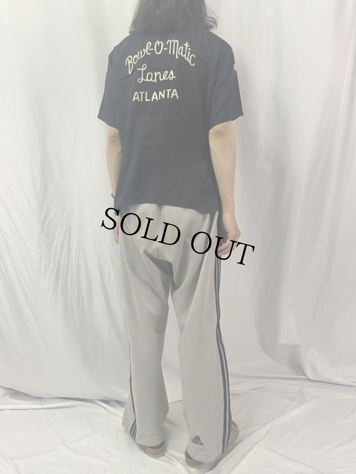 画像4: 60's Service Bowling Shirt チェーン刺繍 レーヨンボーリングシャツ 15-15 1/2 (4)