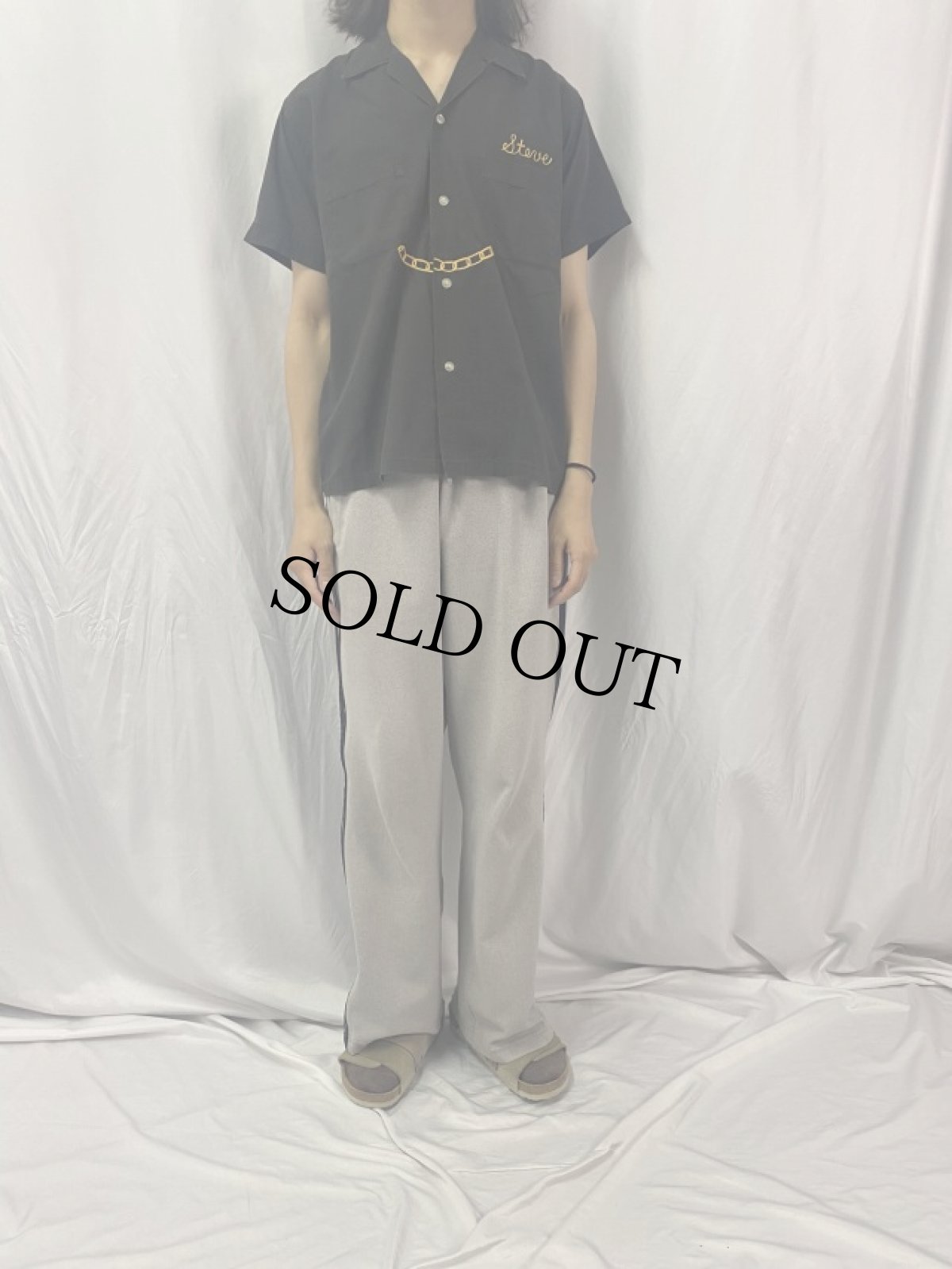 画像2: 60's Cavendish USA製 "Wild Angels" 映画刺繍 コットンオープンカラーシャツ M (2)