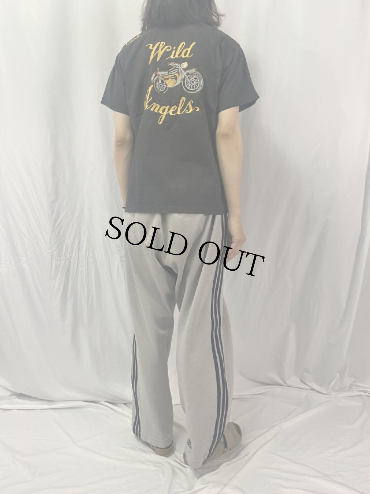 画像4: 60's Cavendish USA製 "Wild Angels" 映画刺繍 コットンオープンカラーシャツ M (4)