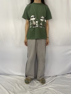 画像2: 90's PEANUTS USA製 キャラクターパロディプリントTシャツ L (2)