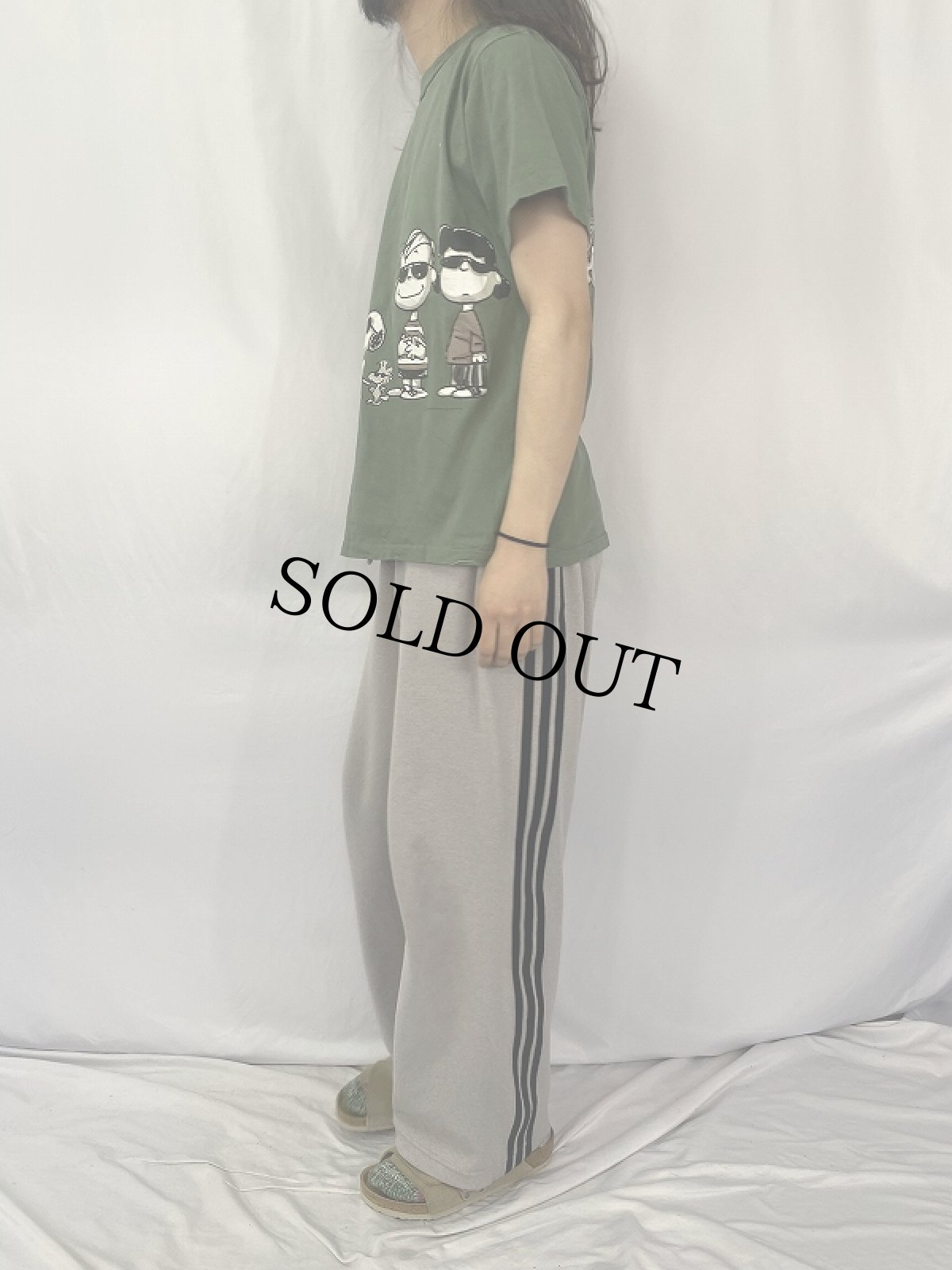 画像3: 90's PEANUTS USA製 キャラクターパロディプリントTシャツ L (3)