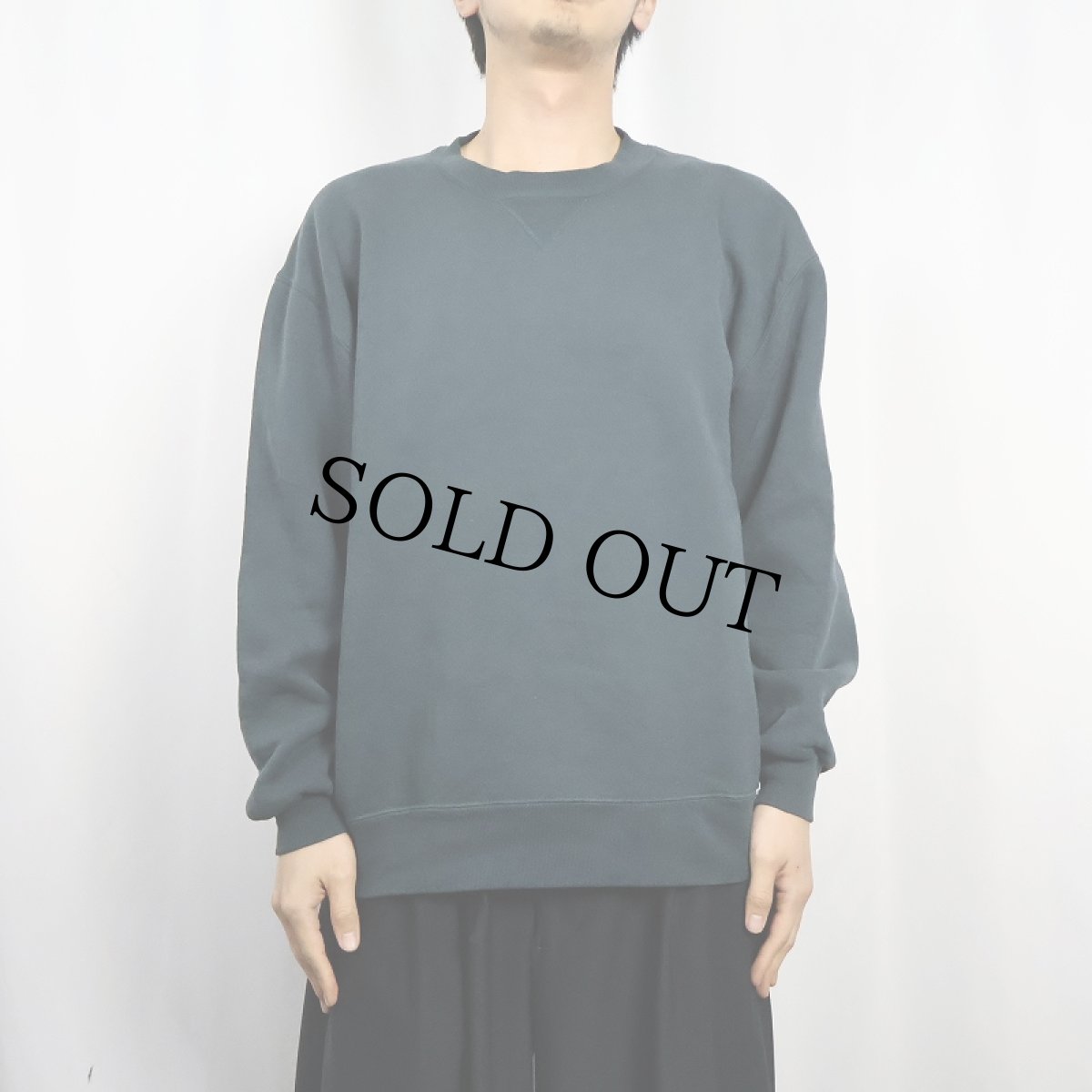 画像2: 90's RUSSELL ATHLETIC USA製 前V 無地スウェット L (2)