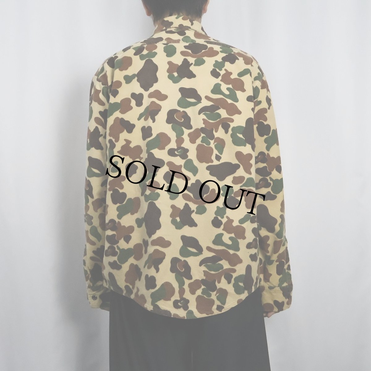 画像3: 80's Duxbak ダックハンターカモ柄 ライトネルシャツ L (3)