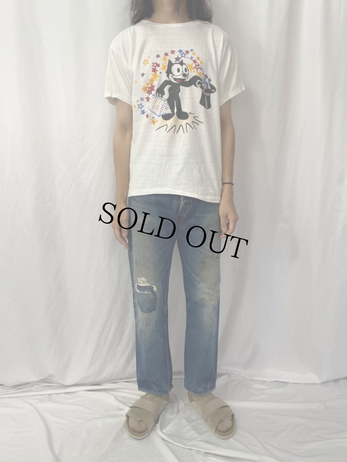 画像2: 80's FELIX キャラクタープリントTシャツ XL (2)