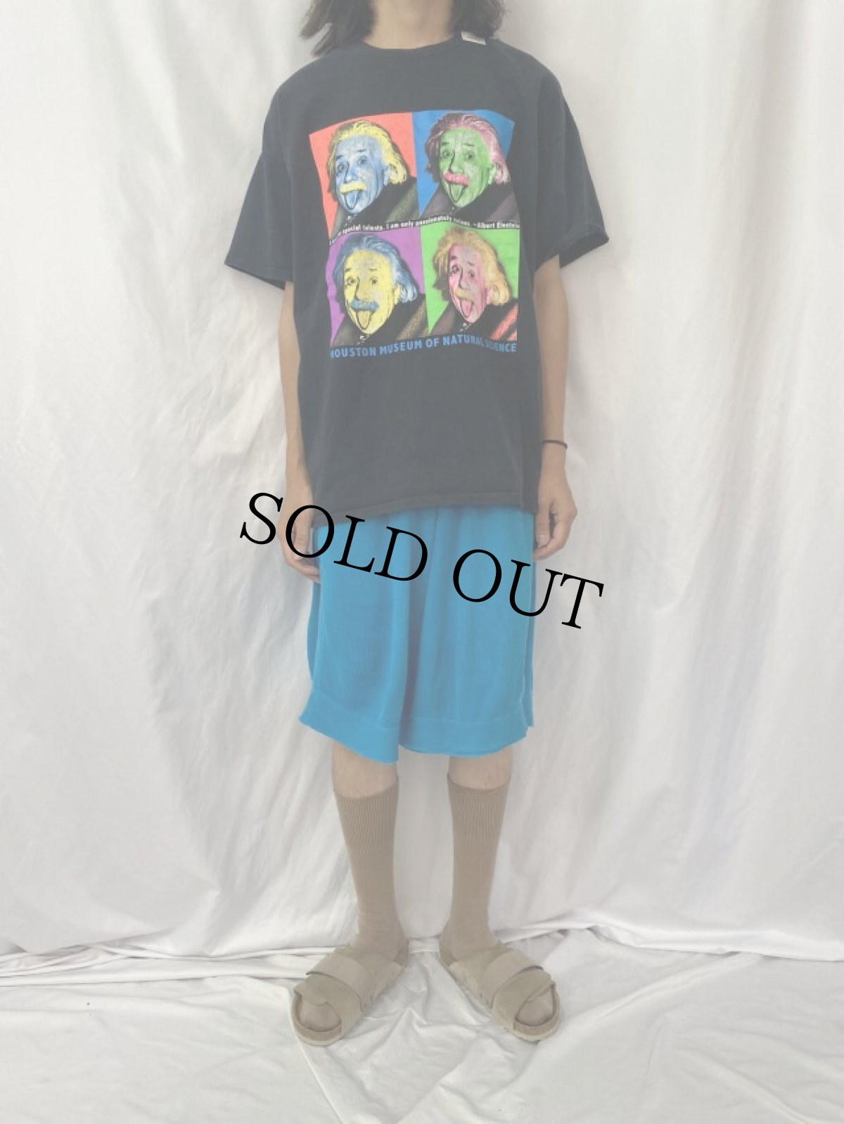 画像2: 【お客様支払い処理中】Albert Einstein "I have no special talents..." 名言プリントTシャツ (2)