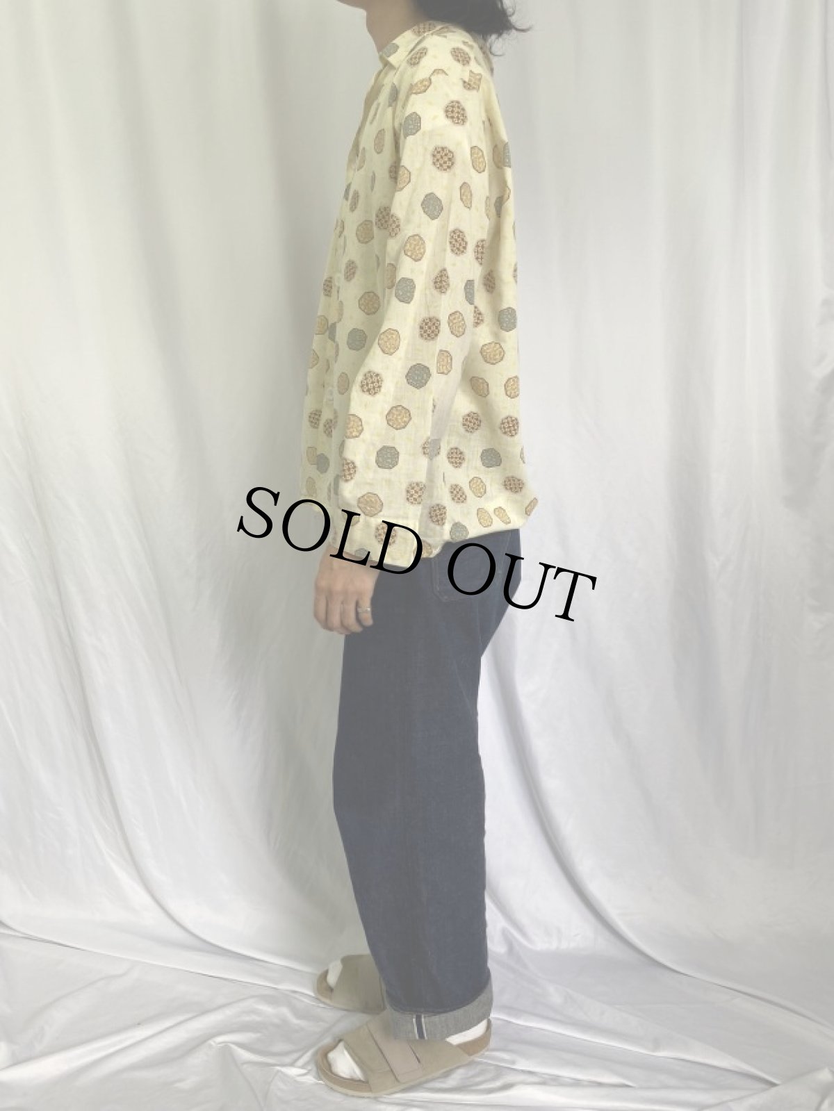 画像3: 70's Sears 総柄 コットンパジャマシャツ L (3)