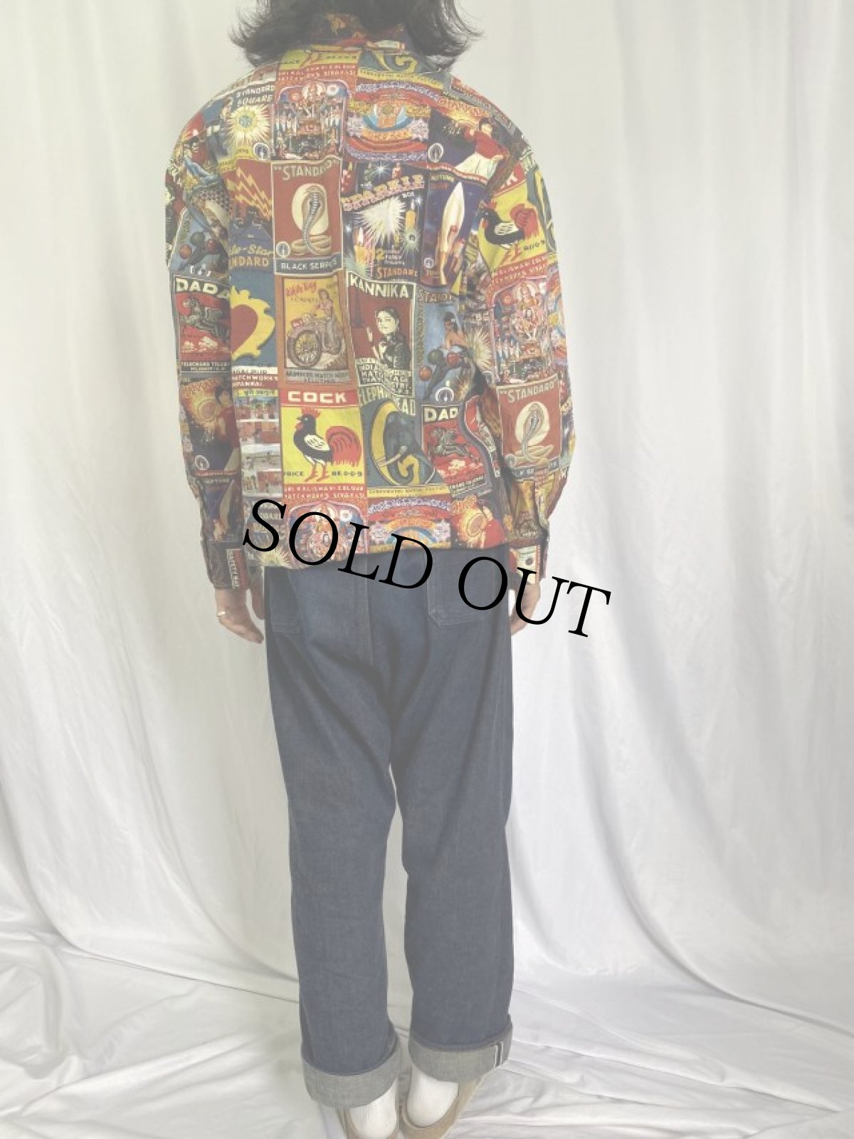 画像4: Standard Fireworks 企業総柄コットンシャツ XL (4)