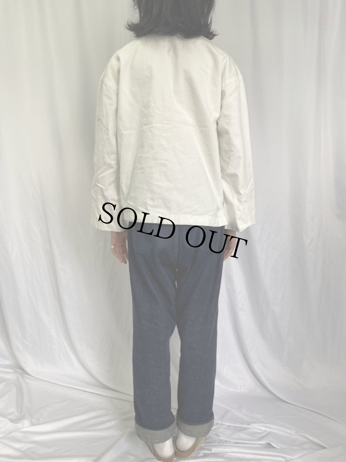 画像4: Creighton プルオーバー ダック地ワークシャツ L (4)