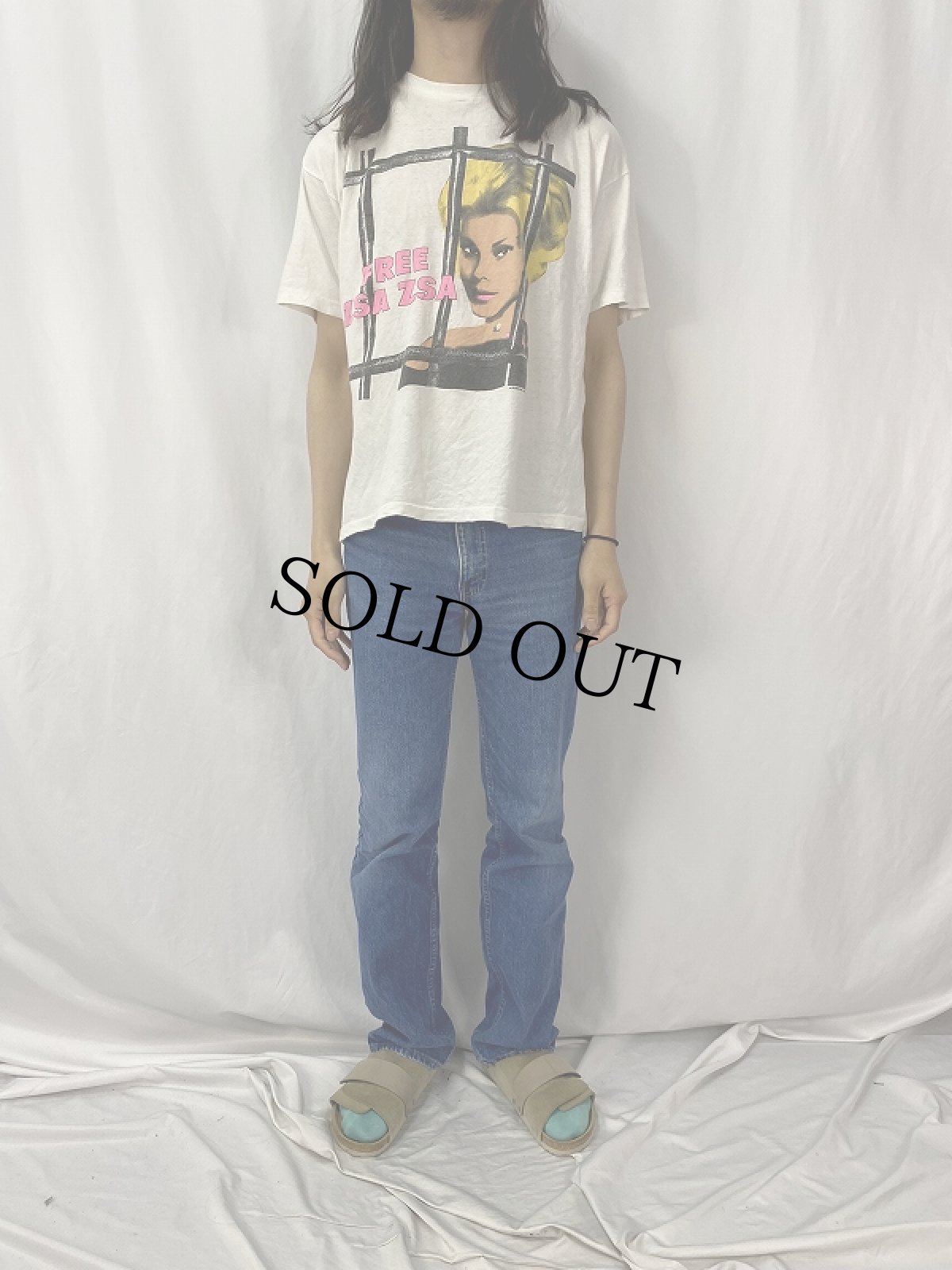 画像2: 80's Zsa Zsa Gabor USA製 女優プリントTシャツ XL (2)