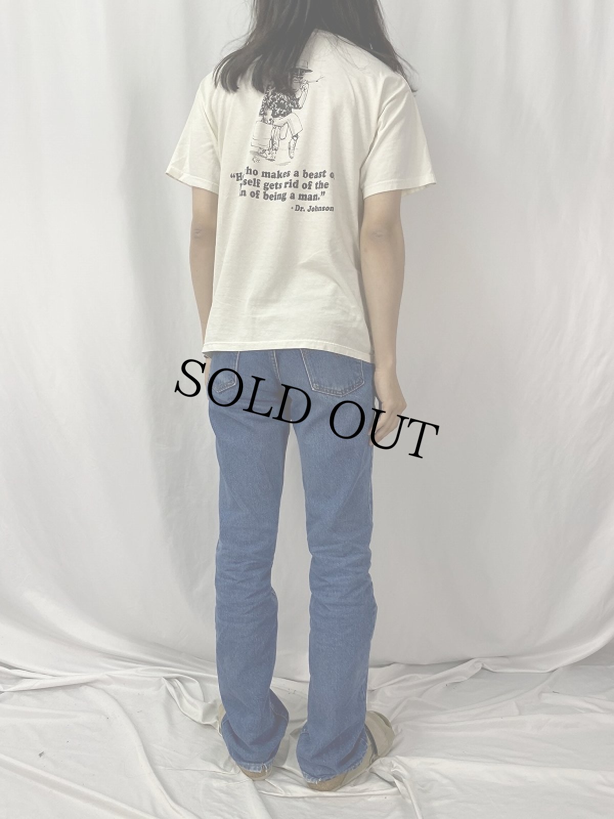 画像4: Ralph Stedman × Samuel Johnson 文学者 名言プリントTシャツ M (4)