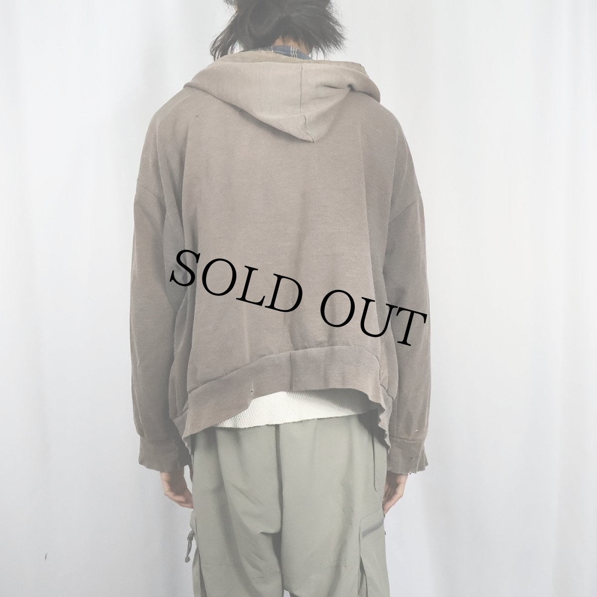 画像4: OZARK TRAIL チェック×無地 リバーシブル フェードスウェットジップパーカー 2XL (4)