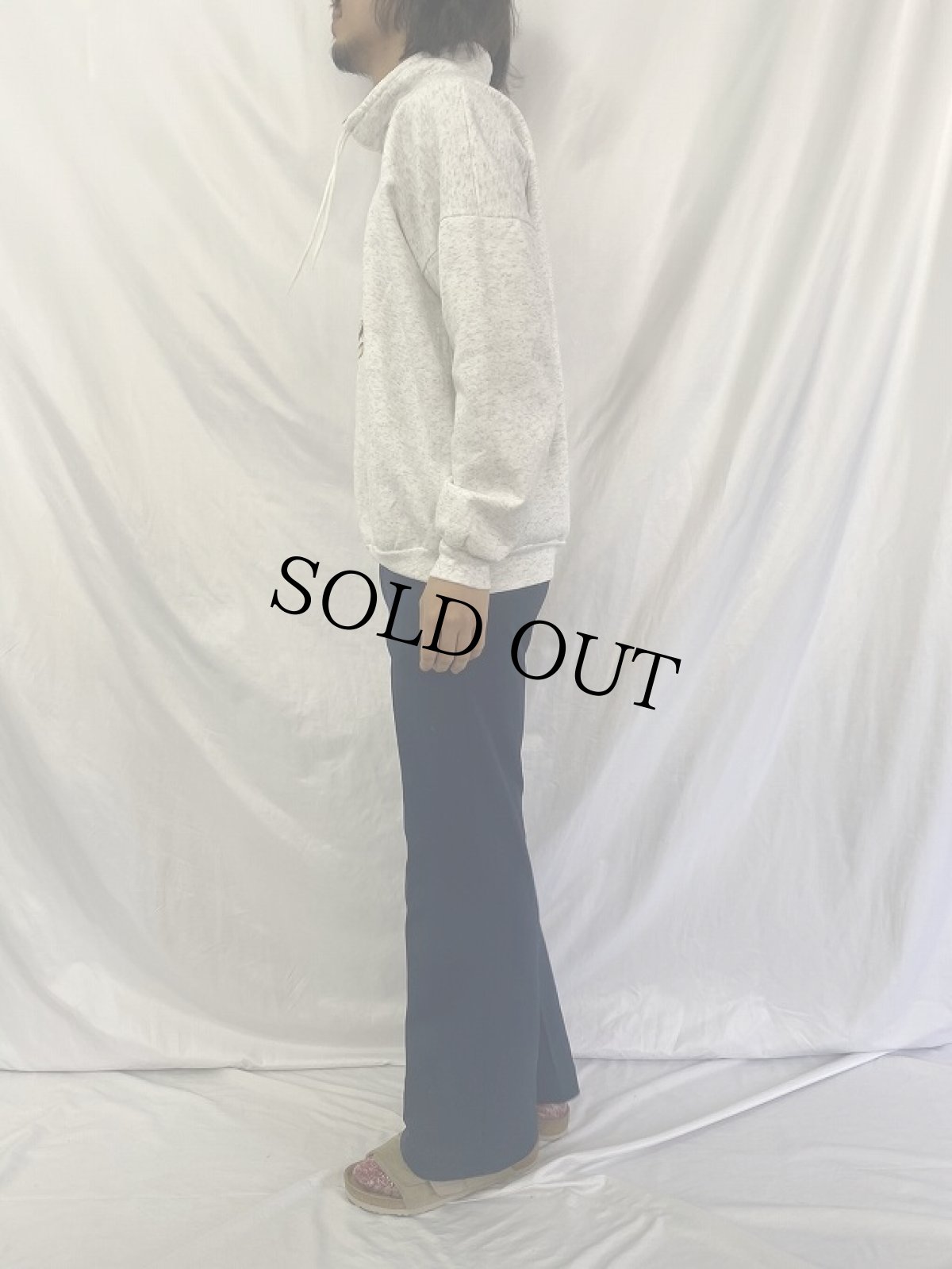 画像3: CANADA製 ボストンテリア モックネックプリント スウェット L (3)