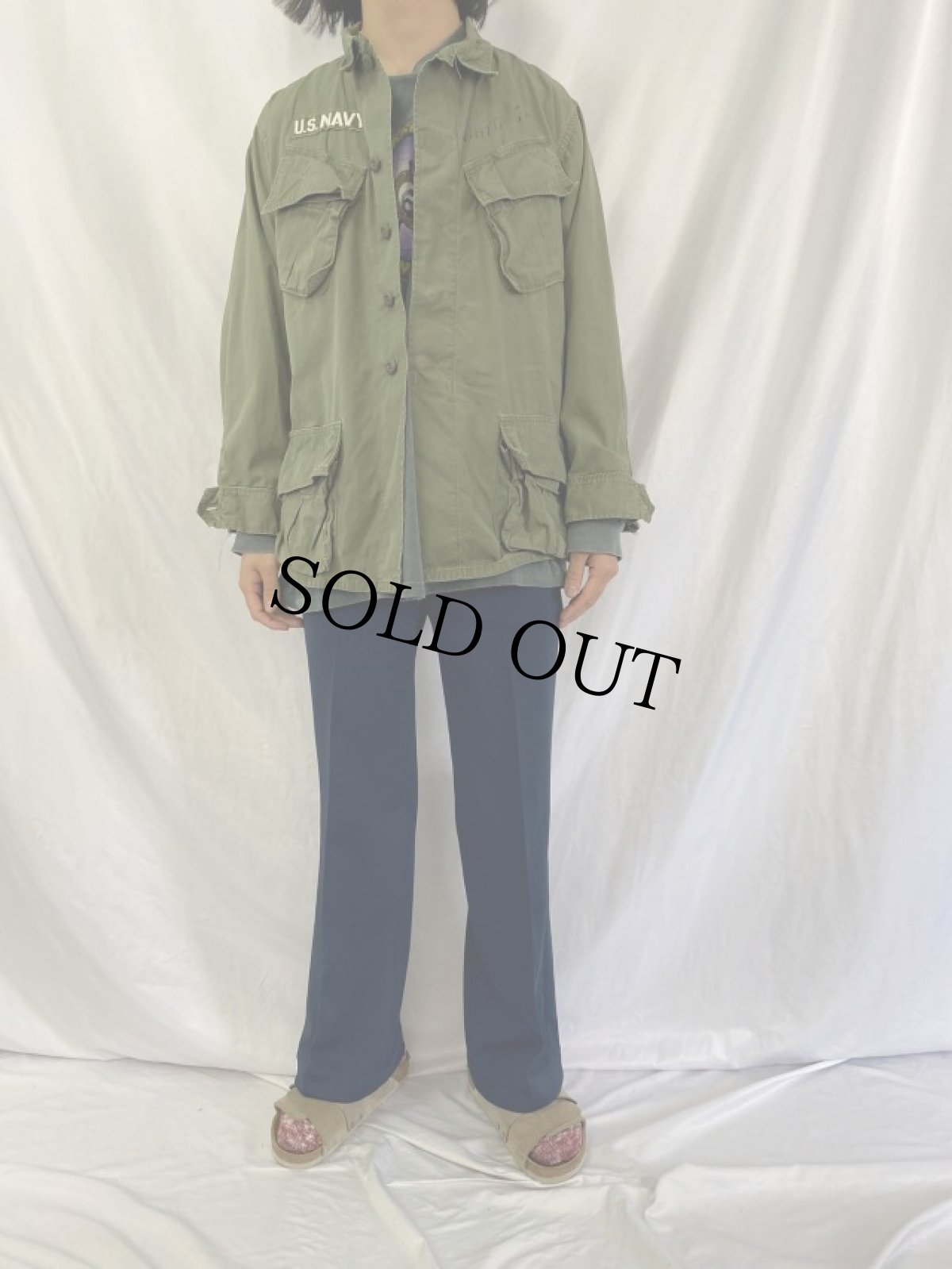 画像2: 60's U.S.NAVYジャングルファティーグジャケット 3rd MEDIUM REGULAR (2)