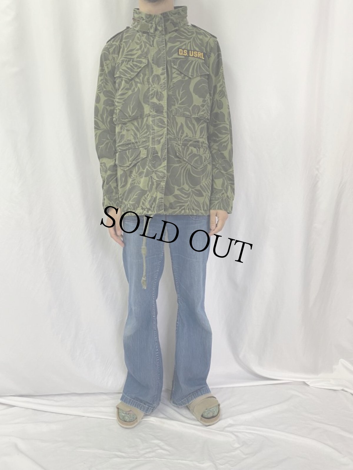 画像2: Ralph Lauren DENIM&SUPPLY "M-51 TYPE" ハイビスカス柄コットンナイロンジャケット XL (2)