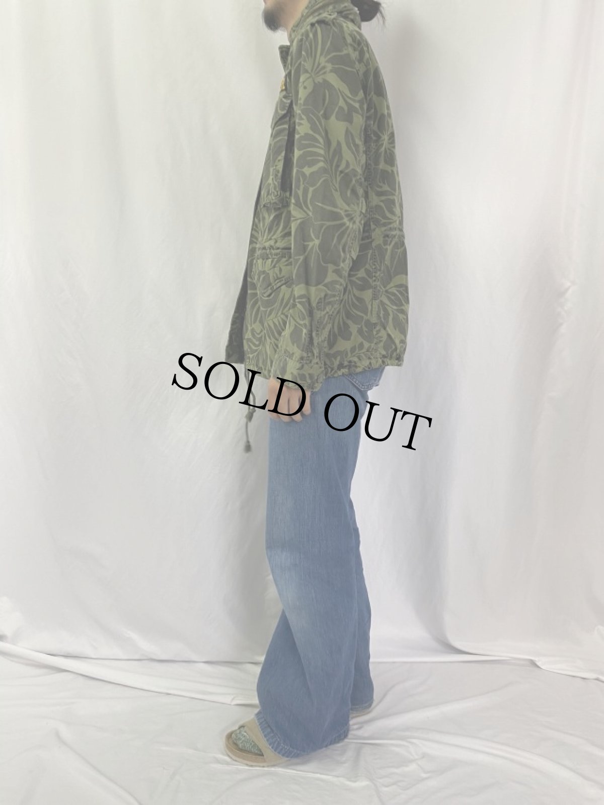 画像3: Ralph Lauren DENIM&SUPPLY "M-51 TYPE" ハイビスカス柄コットンナイロンジャケット XL (3)