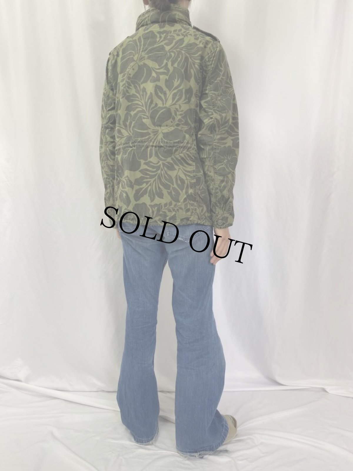 画像4: Ralph Lauren DENIM&SUPPLY "M-51 TYPE" ハイビスカス柄コットンナイロンジャケット XL (4)