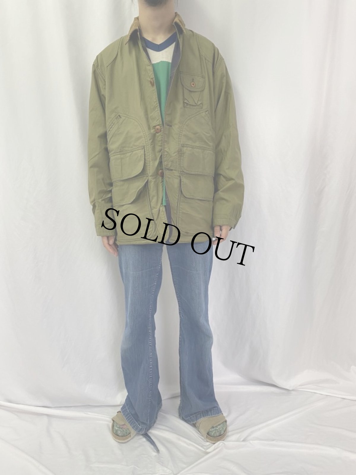 画像2: 90's〜 POLO Ralph Lauren "EQUESTRIAN" USA製 コットンハンティングジャケット L (2)