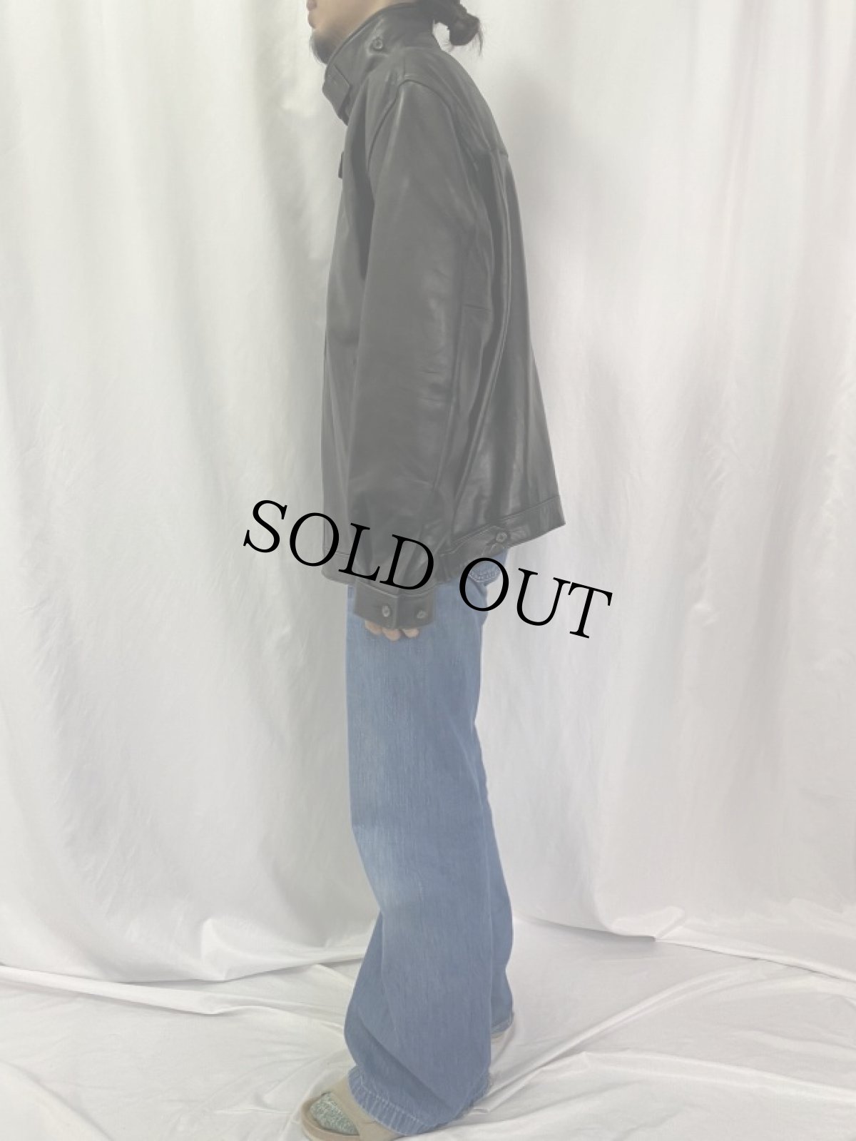 画像3: POLO Ralph Lauren レザージャケット BLACK L (3)