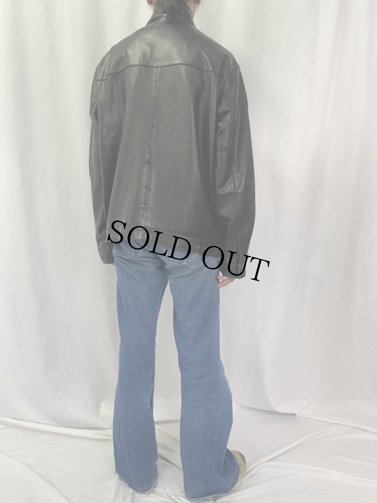 画像4: POLO Ralph Lauren レザージャケット BLACK L (4)