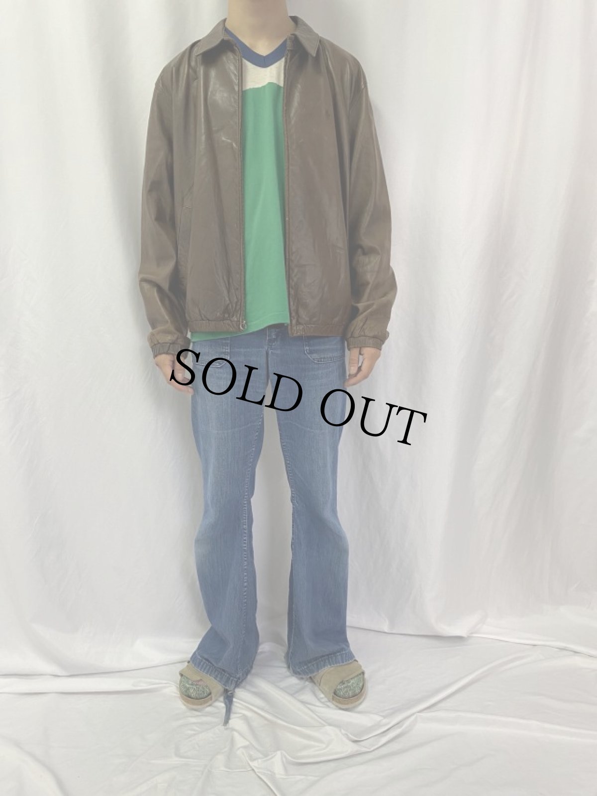 画像2: POLO Ralph Lauren レザージャケット L (2)