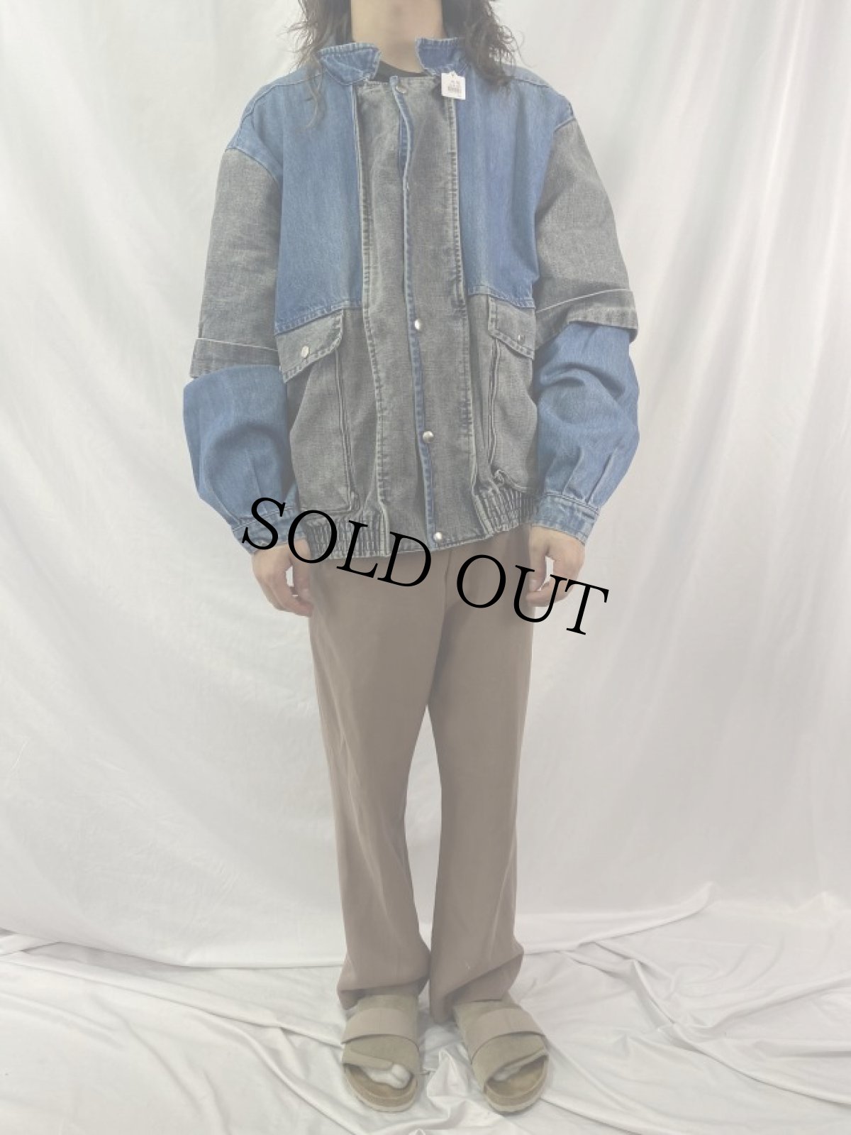 画像2: 切り替えデザイン デニムジャケット (2)