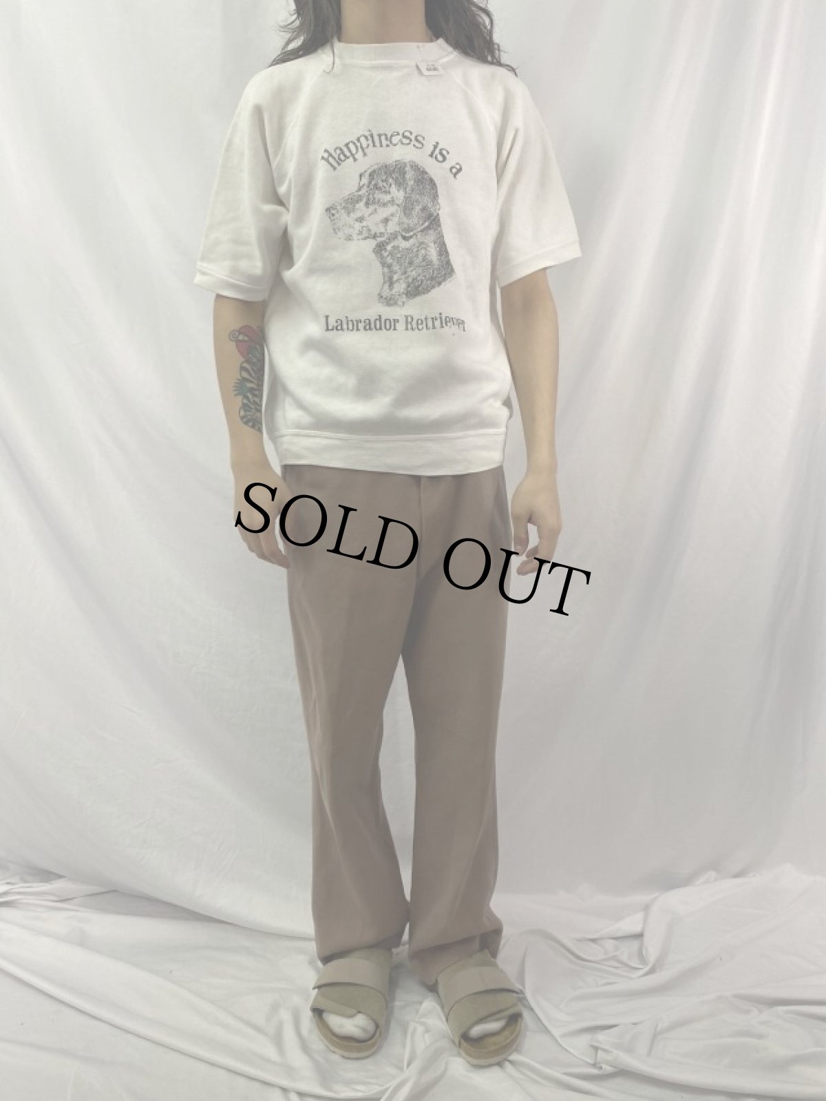 画像2: "Happiness is a Labrador Retriever" 犬プリント半袖スウェット (2)
