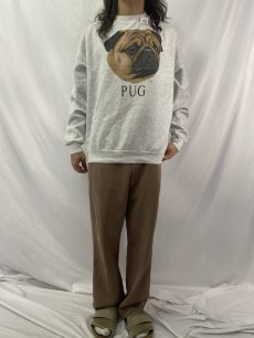 画像2: "PUG" 犬プリントスウェット XL (2)