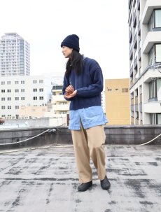 画像3: 90's GAP ストライプ柄編み ラミー×コットンニットセーター NAVY L (3)