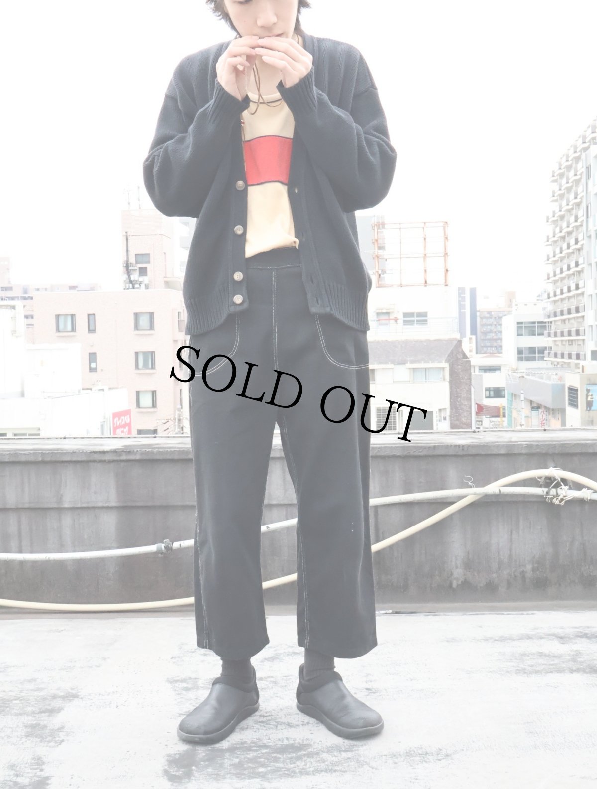 画像3: 90's GAP コットンニットカーディガン BLACK M (3)