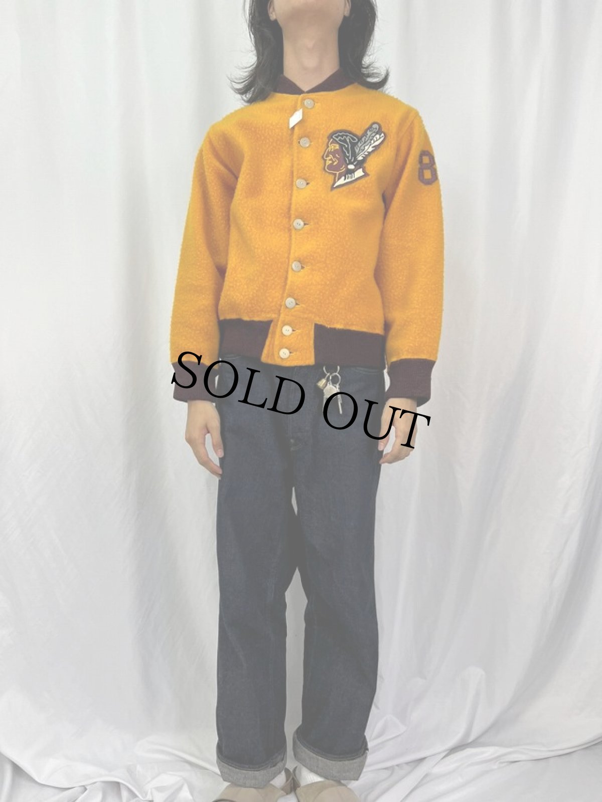 画像3: 50's VANDERVOORTS "CENTRAL MICHIGAN" インディアンヘッド ボアスタジャン 40 (3)