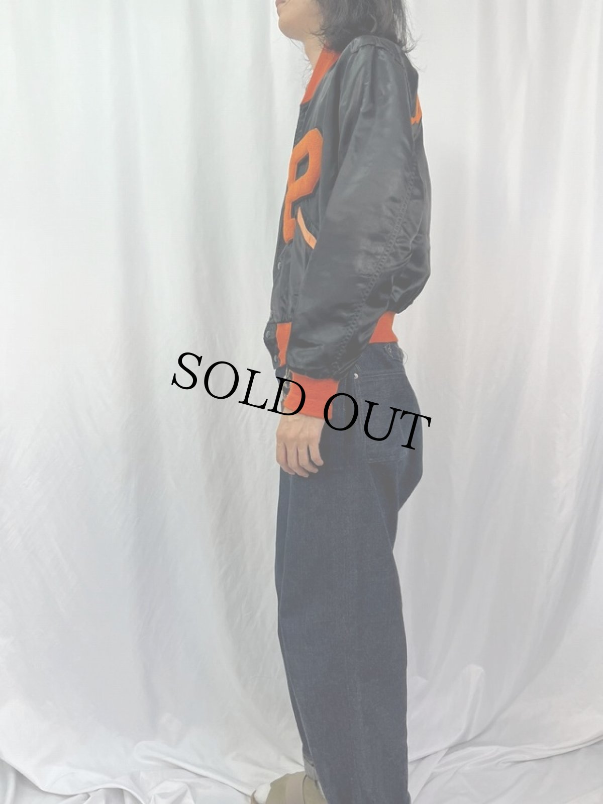 画像4: 50's Finch ツートーン "WARRIORS '52" フェルトパッチ サテンスタジャン (4)