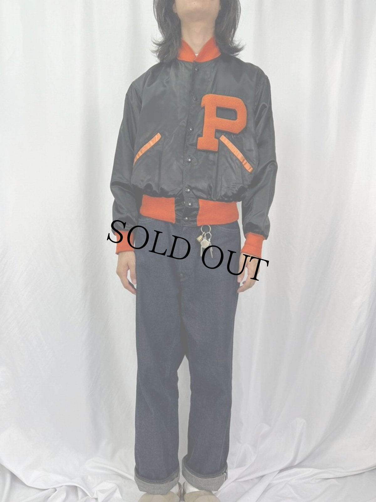 画像3: 50's Finch ツートーン "WARRIORS '52" フェルトパッチ サテンスタジャン (3)