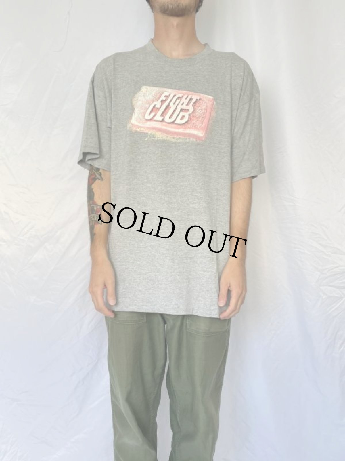 画像2: 90's FIGHT CLUB USA製 映画プリントTシャツ XL (2)